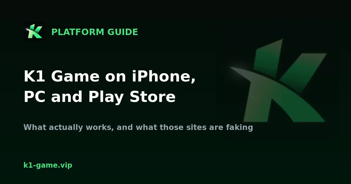 K1 Game on iPhone, PC & Play Store: What Works