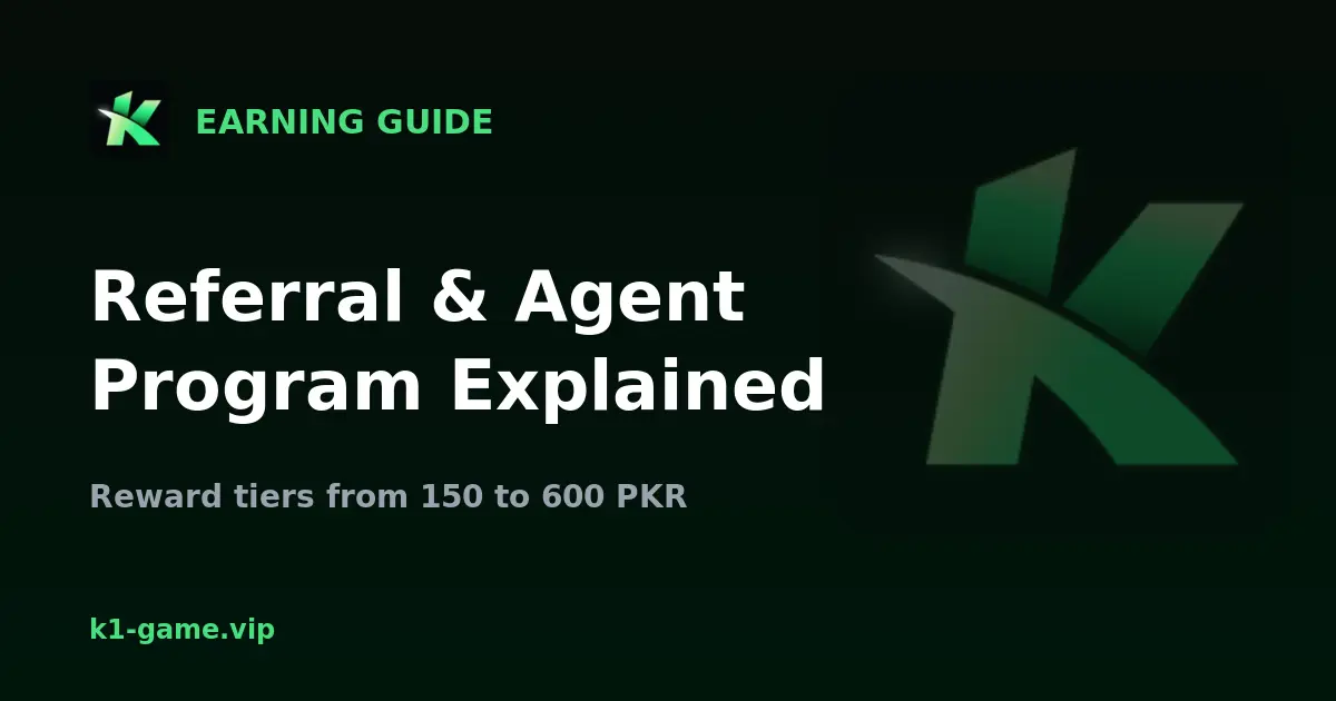 K1 Game referral and agent program earnings explained